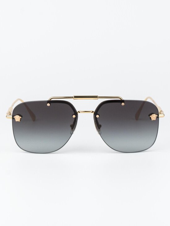 Versace Women Sunglasses Gold Grey Gradient Pilot VE2296 100284 NEW AUTHENTIC main image 7